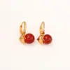 Pendientes Populares de Ágata con Forma de Calabaza Estilo Chino con Diseño Desmontable, Moda de Alta Gama, Pendientes Retro Estilo Chino Nuevo