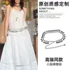 Cinto de Corrente de Cintura com Contas Laranja e Amarelo no Mesmo Estilo de Cecilia Cheung para Mulheres, Acessórios de Cintura de Corda Trançada Estilo Étnico Boêmio