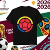 Camiseta Estampada con Logo de Equipo de la Copa del Mundo 2026 La Más Vendida en Amazon Casual de Manga Corta Talla Europea