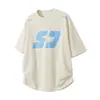 Camiseta de Manga Corta Estampada Estéreo de Color Contrastante para Hombre en Verano, Texturizada de Algodón Puro de Media Manga, Simple, Holgada, Casual, Camiseta Deportiva Q