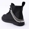 Cadena Versátil de Acero Inoxidable con Perlas de Múltiples Capas Accesorios para Zapatos Diseño Desmontable Zapatos de Lona Botas Accesorios de Cadena para Zapatos