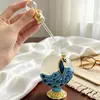 12-30ml Exquisita Artesanía de Esmalte de Pavo Real Retro Aplicador de Varilla de Vidrio Gotero Botella Dispensadora de Perfume Aceite Esencial