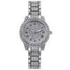 Reloj Nuevo para Mujer Transfronterizo Reloj de Cuarzo Gipsófila para Estudiante Moda Casual Traje Correa de Acero Aleación con Pedrería