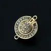 Colar/Pulseira Redondo com Zircônia Banhado a Ouro Cobre 18K Fecho Magnético Acessórios de Joia DIY Fabricante Atacado