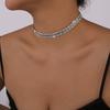 Colar de Corrente de Garra Exagerada de Estilo Europeu e Americano com Borla de Strass Corrente de Pescoço de Luxo Personalizado para Festa de Jantar Elegante Colar de Celebridades Cibernéticas