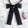 Corbata de Lazo Jk de Estilo Japonés para Mujer, Perezosa sin Nudo Rojo Vino Accesorio para Corbata de Camisa de Estudiante, Color Sólido Negro Estilo Universitario
