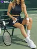 Nueva falda deportiva anti-exposición de alta venta para mujer para canchas de tenis y golf, con shorts de seguridad incorporados, mismo estilo que la marca