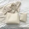 Bolsas da Moda 2025 Bolsa Tote Grande de Couro Feminina com Necessaire Combinando, Design Simples e Sofisticado