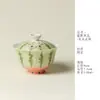 Tazón de té con patrón de sandía estilo chino creativo temático de gatos, un juego de té hermoso y elegante para preparar té, adecuado para mujeres