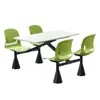 Mesa y Sillas Integradas para Comedor, Área de Comedor para Personal de Comedor Escolar, Mesa de Comedor Impermeable Integrada de Cuatro Plazas para Restaurante