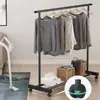 Varal de Roupa Interno de Chão Doméstico Quarto Pendurar Roupas Dobrável Haste Única Simples Telescópico Móvel Varal para Roupas, Chapéus e Acessórios
