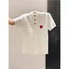 Camiseta de Punto Corta de Manga Corta para Mujer 2026 Primavera Nuevo Estilo Dulce y Elegante Bordado de Dachshund Ajuste Delgado Top