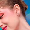 Europeu e Americano Simples Oco Filhote S925 Prata Ear Stud Feminino Nicho Temperamento High-end Light Luxury Estilo Francês ing Style