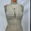 AYJ Top de tirantes con múltiples cuentas estilo europeo y americano, top sin mangas, cadena para el cuerpo, cadena para el pecho B27134