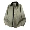 Ropa para hombre de talla grande comercio exterior transfronterizo chaqueta de cuero retro americana, abrigo juvenil, chaqueta de cuero con cuello vuelto, chaqueta cómoda para hombre de primavera y otoño