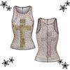 Estilo Europeu e Americano 2025 Street Style Personalizado Cruz Hot Diamond Casual Slim Camiseta Transfronteiriça Gola Redonda Slim Roupa Feminina