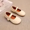Zapatos de piel para niña 2025 primavera y otoño nuevo modelo zapatos de princesa para niña suela blanda mocasines para niña zapatos para bebé zapatos de moda de un solo color