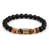 Pulsera de Cuentas Negras para Hombre Tendencia Ins Diseño de Nicho Estilo Avanzado Cuentas de Transferencia Vintage para Hombre Accesorios para Hombre Pulsera de Cuentas