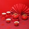 Set de Té Kung Fu Caqui Todo es lo Mejor Caqui Cerámica de Caqui Caja de Regalo Regalo de Acompañamiento Rojo Festivo Regalo de Boda