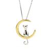 Lindo Collar de Gatito Luna Temperamento Moda Personalidad Estudiante Simple Mori Estilo Coreano Colgante de Gato Cadena Clavícula