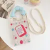 Novo design de nicho bonito dos desenhos animados Mini malha saco do telefone móvel All-match pequeno portátil Commuter Crossbody pequeno saco quadrado