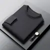 Camiseta Base de Punto de Marca Destacada para Hombre, Suéter de Lana de Cuello Redondo, Suéter Clásico Versátil Anti-Pilling