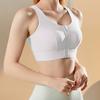 Ropa interior deportiva de talla grande con cremallera frontal para mujer, sujetador de fitness para correr a prueba de golpes de alta resistencia, chaleco de yoga con almohadilla fija en el pecho