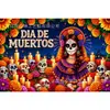 Suministro Especial para Día de Muertos Serie de Telas de Fondo Impresión HD Calavera Flor Festival Fiesta Decoración Tela de Fondo
