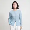 Camisa com Lapela Plissada Estilo Miyake, Top Elegante de Manga Longa com Botão Único Plissado, Camisa para Ar Condicionado, Roupas Femininas para o Trajeto do Escritório
