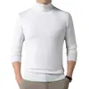 Suéter de comercio exterior, nuevo suéter de punto fino de cuello alto liso para otoño e invierno para hombre, camiseta básica de punto de manga larga para hombre