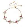 Pulseira de flor de trevo de zircônia, luxo leve nicho sensação de alta qualidade, joias de moda requintadas e versáteis atacado