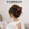 Elegante Pinza para el Cabello con Lazo Rojo para Mujer, Nuevo Estilo de Alta Gama 2026, Pinza de Garra Recta para la Parte Posterior de la Cabeza, Pasador para Peinados Recogidos