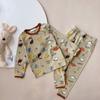 [Liquidación] Pijamas para Niños Dibujos Animados Ropa de Otoño Pantalones de Otoño para Niños y Niñas Estante para Jalar de Lana Ropa para el Hogar Ropa Interior Conjunto de Dos Piezas