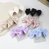 Pinza para el cabello con lazo de seda de alta gama estilo coreano Peine para peinar flequillo dulce que reduce la edad Accesorios para el cabello para el viaje diario Suave