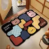 Alfombrilla de Piso de Tierra de Diatomeas Absorbente de Agua para el Hogar Estilo Japonés y Coreano Puzzle Crayon Shin-Chan, Fácil de Mantener, Resistente a la Suciedad, Resistente al Desgaste Felpudo para Puerta de Entrada