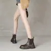 Botines Chelsea Británicos de Lujo Ligero Otoño/Invierno Nuevos Botines Cortos para Mujer Suela Gruesa Tacón Grueso Retro Punta Redonda Caña Corta Elástica Botines Adelgazantes