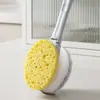 Esponja com Cabo Longo para Limpar Panelas Escova de Lavar Louça de Cozinha Dupla Face Removedor de Manchas Fortes Esponja de Limpeza Cabeça de Escova Substituível