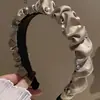 Diadema de Diamantes Estrella Superior Cranial Alta para Mujer Accesorios para el Cabello de Lujo Ligero Elegante Diadema Plisada de Intestino Grande Retro Francés