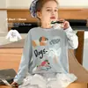Camiseta para Niñas Elefantito Tutú 2026 Primavera Nueva Dulce Tendencia Infantil Graffiti Dálmata Casual Manga Larga Estilo Padre-Hijo