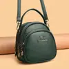 Bolsa transversal de couro macio, bolsa pequena feminina, bolsa de ombro 2026 moderna e versátil, bolsa de celular com várias camadas, bolsa quadrada pequena
