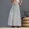 2026 Estilo Chino Nuevos Pantalones Anchos Sueltos para Hombre Tallas Grandes Moda Casual Traje Tang Estilo Étnico Pantalones Falda Rectos Fluidos