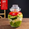 Frasco de Vidrio Sellado para Encurtidos Contenedor Transparente para Verduras Encurtidas Espesor Grande Tamaño Familiar con Tapa Recipiente para Chucrut Verduras Saladas Recipiente de Fermentación