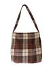 Otoño e Invierno bolsa de gran capacidad a cuadros de lana bolsa de mensajero bandolera versátil de nicho Maillard bolsa de estudiante para mujer