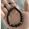 Amazon Venta Caliente Pulsera Obsidiana Esmerilada para Hombre Moda Fútbol Ojo de Tigre Piedra Volcánica Pulsera de Cuentas