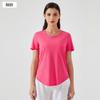 Top de Yoga Transpirable Holgado de Verano para Mujer Adelgazante Todo Fósforo Camiseta de Manga Corta para Correr Fitness D25017