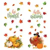 Pegatinas Estáticas de PVC para Acción de Gracias Transfronterizas al por Mayor Pavo de Dibujos Animados Hoja de Arce Calabaza Decorativas Pared Vidrio Ventana Atmósfera Pegatinas
