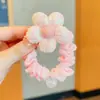 Cuerda para la cabeza para niñas, estilo coreano, lindas bolas de flores con lentejuelas, aro para el cabello, cola de caballo de alta elasticidad, accesorios para el cabello para niñas pequeñas