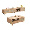 Armário de TV de Vime Moderno Minimalista Sala de Estar Casa Armário de Chão Cor de Madeira Natural Nogueira Apartamento Pequeno Chinês Armário de Entretenimento