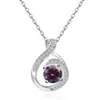 Plata de Ley S925 Transfronteriza Europea y Americana Amazon Nueva Moda Versátil Colgante Gota de Agua Doce Piedras de Nacimiento Collar Sencillo