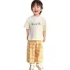 Conjunto de Manga Corta Jingqi para Bebé Algodón Puro Niños y Niñas Ropa de Verano para Bebés Pantalones Largos Traje Separado de Verano Delgado para Niños para Salir